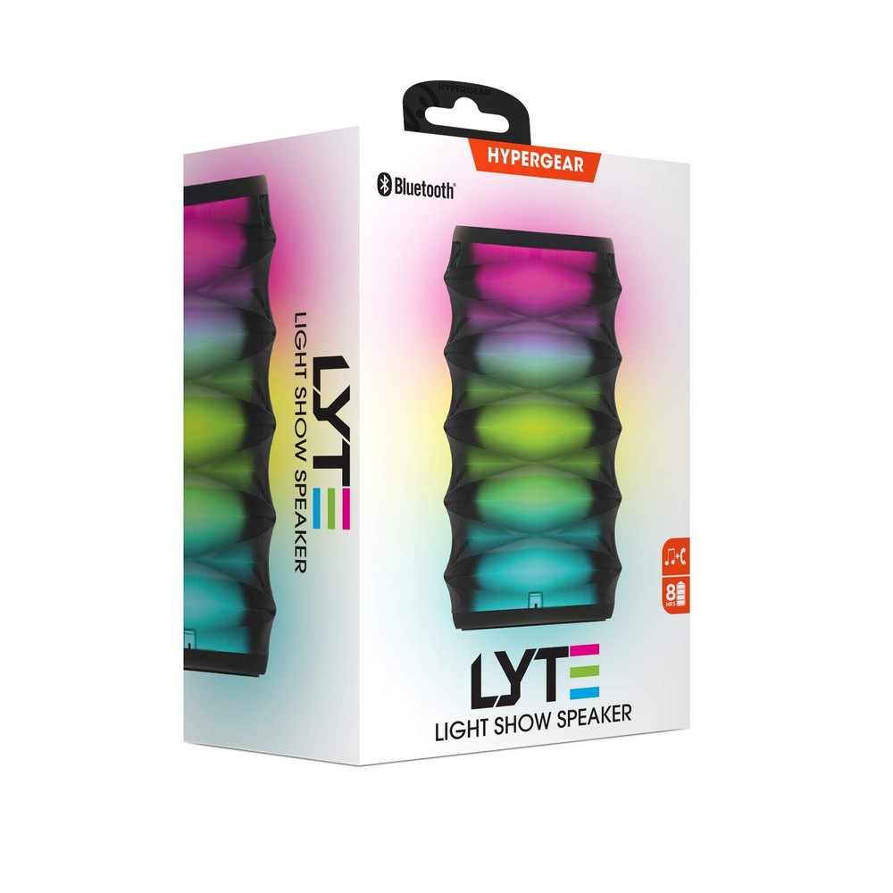 HyperGear LYTE Wireless LED Bluetooth Speaker, Black, 5.25"H