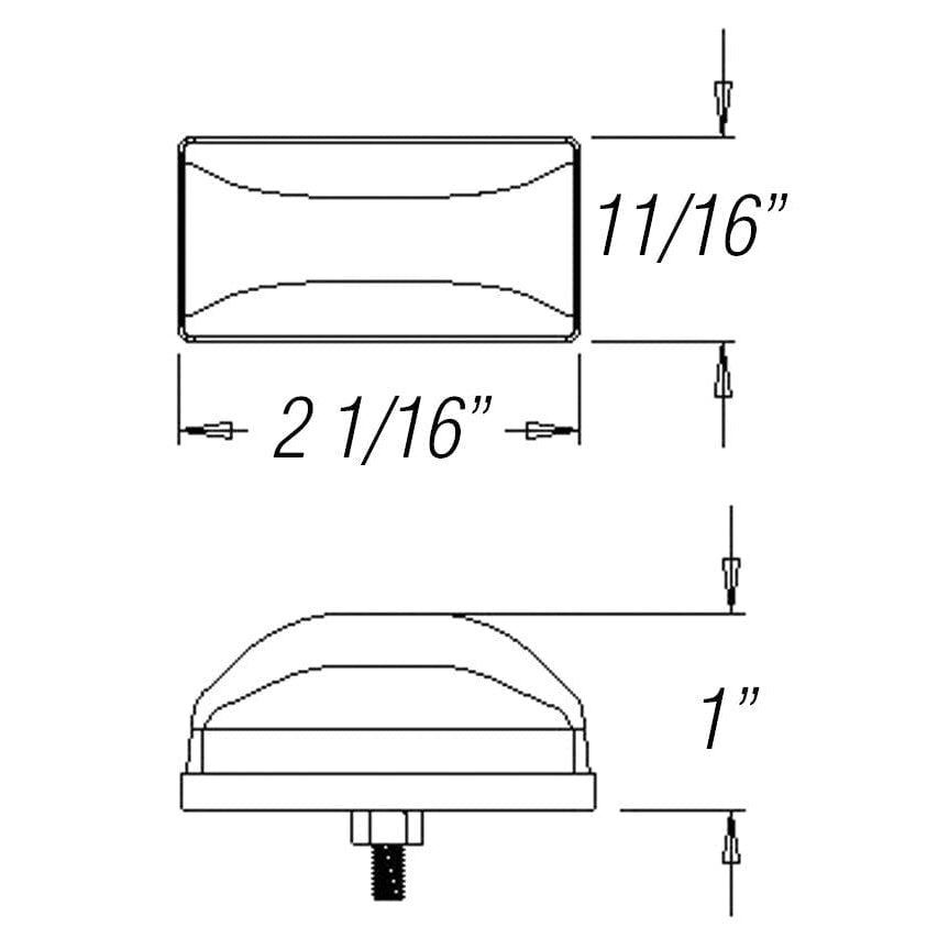 Optronics Sealed Marker/Clearance Light Stud Mount Red #MC95RBP