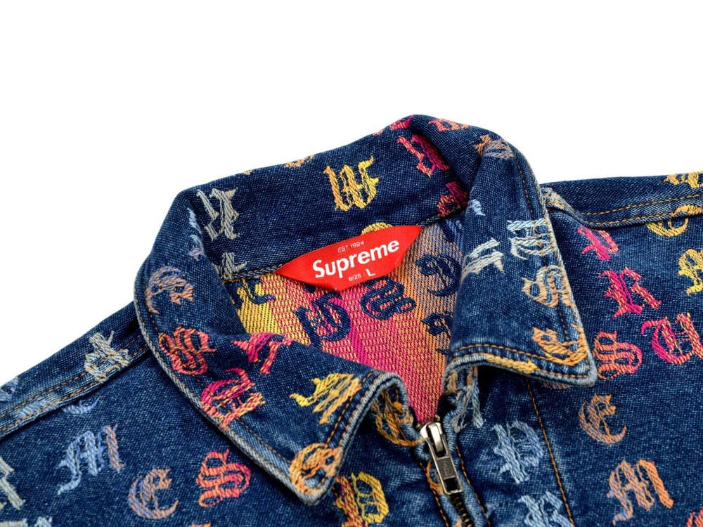 Supreme Gradient Jacquard Denim Work Jacket Size Large