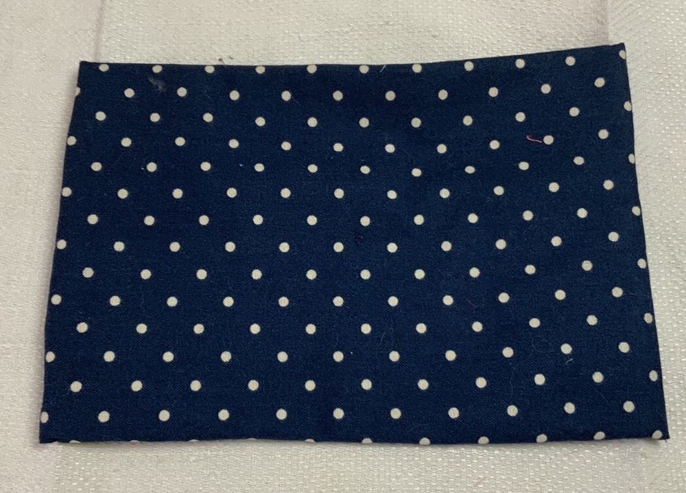 Patchwork Quilt Small Table Topper, Four Patch, Blue Calico Prints, Off White