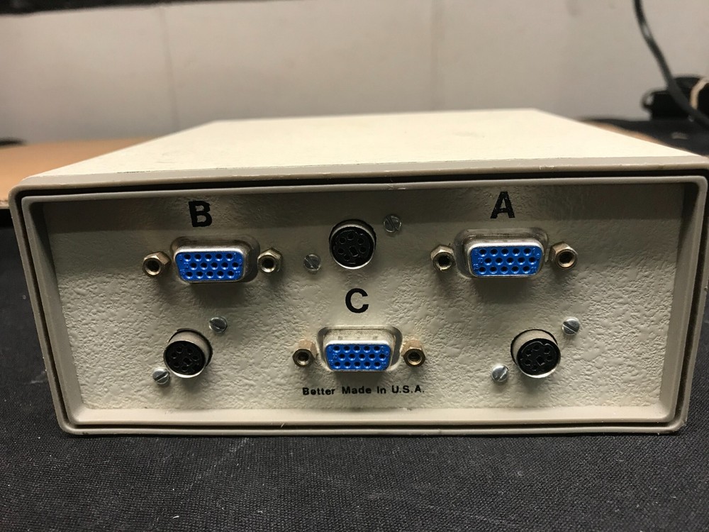 Vintage 2-Way VGA & PS/2 Data Transfer KVM Switch Box