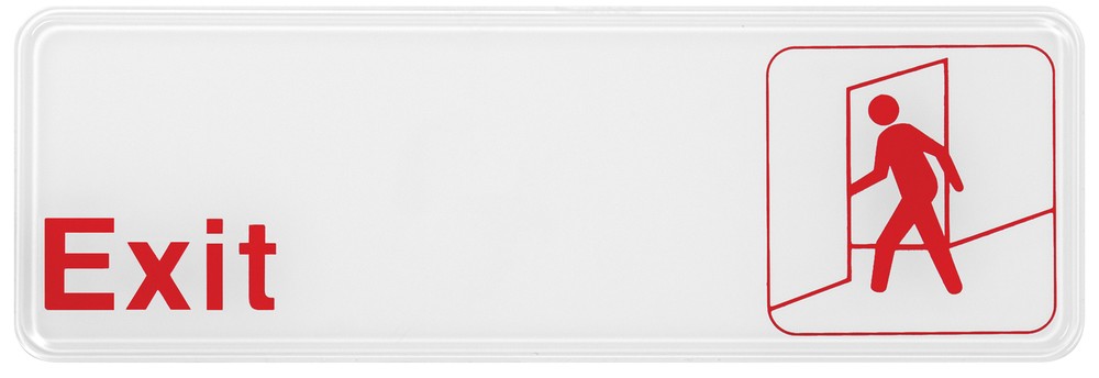 Information Sign, "Exit", 3" x 9", White (12 Each)