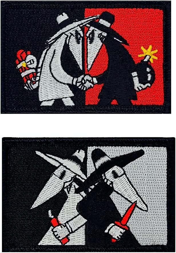Spy vs Spy Embroidered Morale Patch  - 2PC Bundle  -3.0 X 2.0 HOOK
