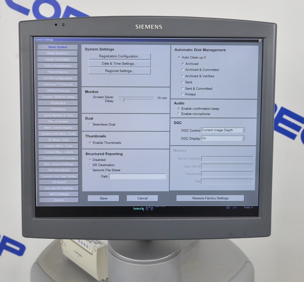 Siemens Acuson S2000 HELX Evolution Imaging Machine W/Siemens EC9-4 Handpiece