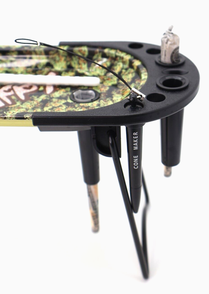 Ultimate Portable Rolling Tray Foldable Design Cone Loading Acesory Rack Durable