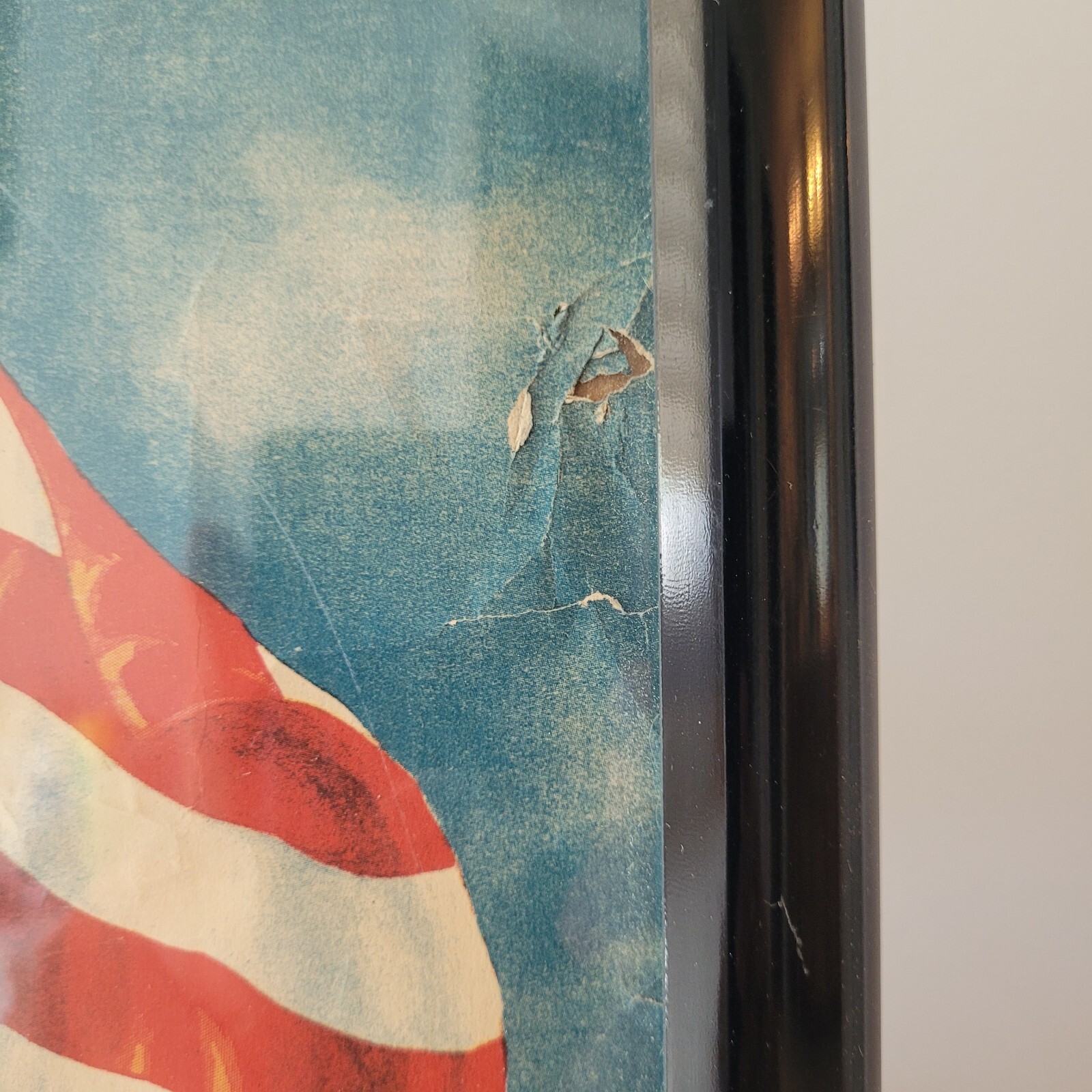 Antique Original WWI Poster Flag of Freedom 1918 21" x 17" Framed USA *READ*