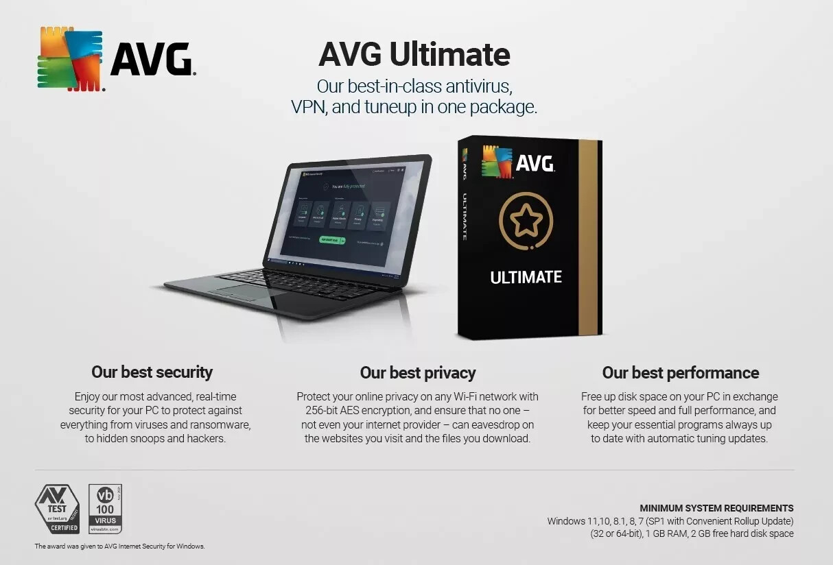 AVG Ultimate 2024 10 Device 1 Year for PC Mac Android iOS Same Day Email Code