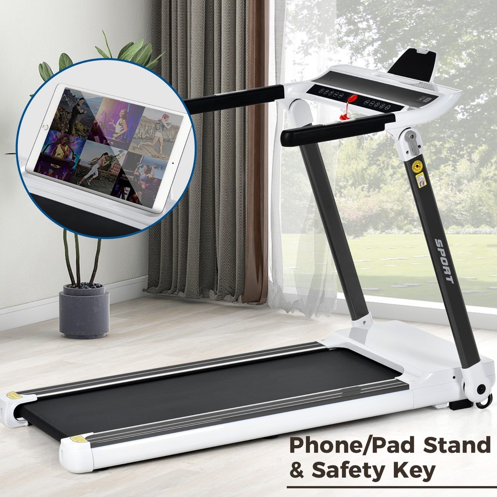 Folding Compact Treadmill 3.5HP Running Machine Adjustable Speed for Home Gym