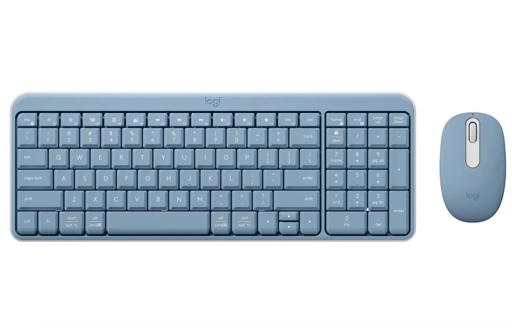 Logitech Compact Bluetooth Keyboard & Mouse Combo - Blue/Gray