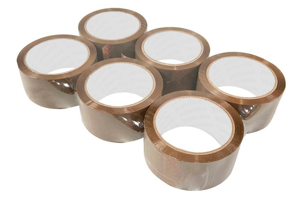 Clear Brown Parcel Tape Strong Packing Carton Sealing Tape 48mm x 66m 1 6 12 36