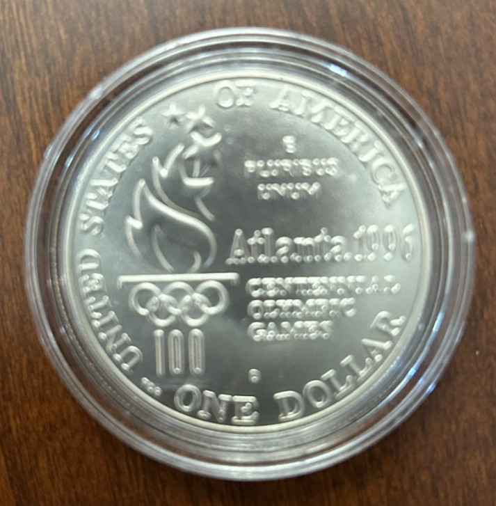 1996 D Paralympics Uncirculated Silver Dollar