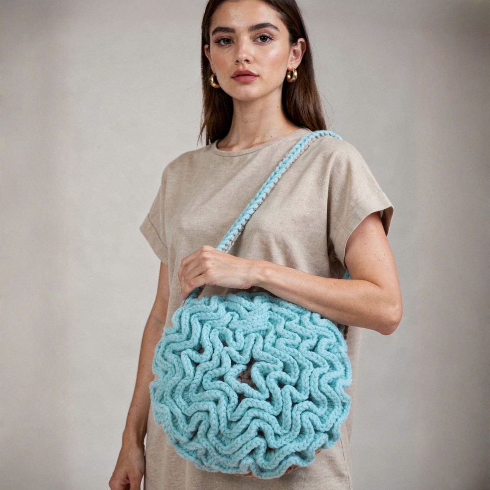 Round Ruffle Flower Bag Crochet Pattern – PDF + Video Tutorial with Step-by-Step