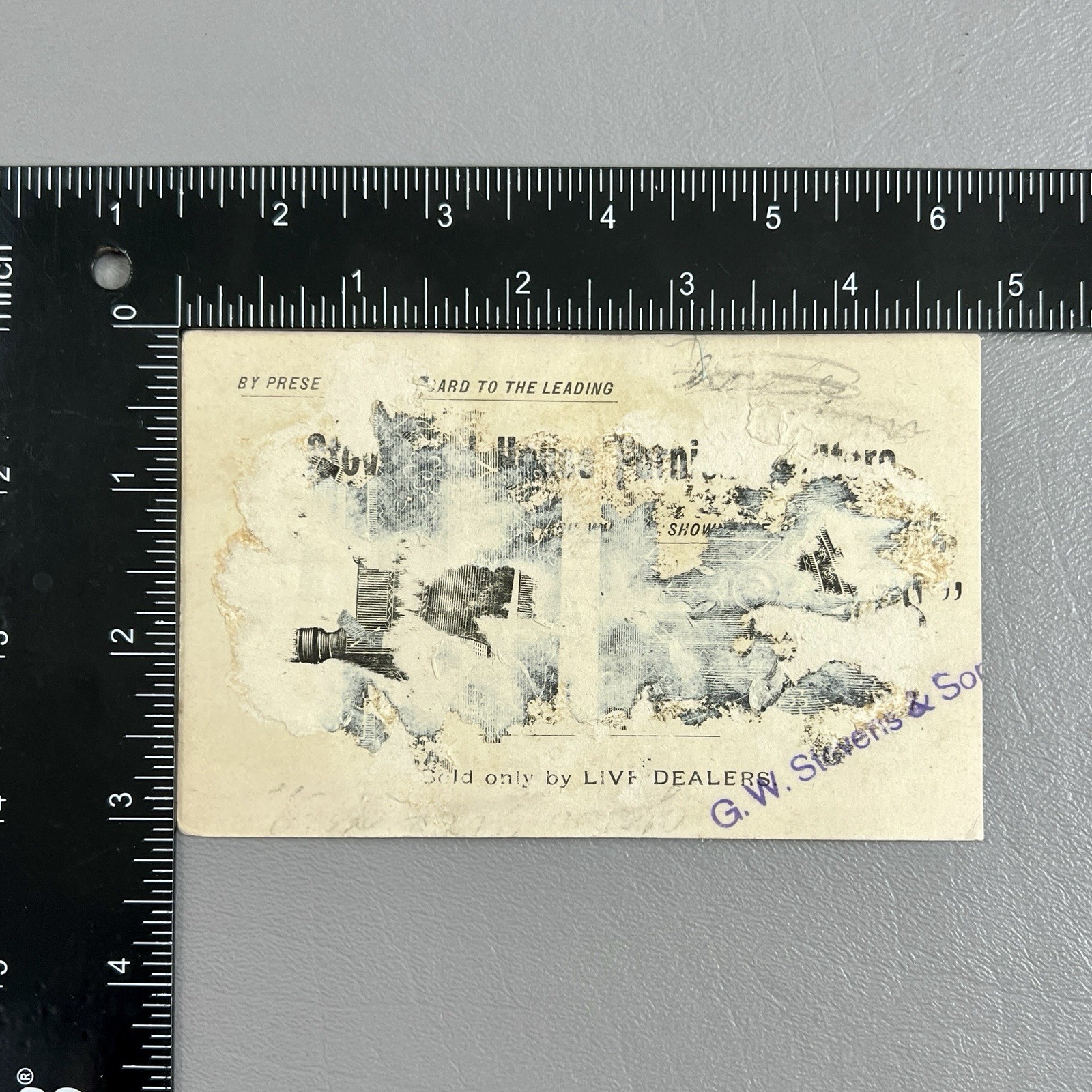 Victorian Trade Card Little Girl Blue Dress Bonnet READ 4.75x3"