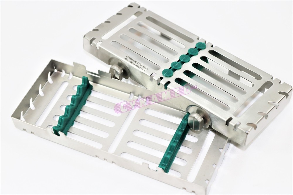 2 STERILIZATION CASSETTE DOUBLE BUTTON DETACHABLE FOR 5 INSTRUMENTS GERMAN GRADE
