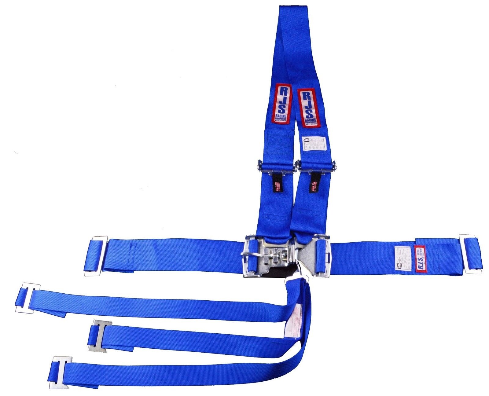 RJS SFI 16.1 LATCH & LINK HARNESS DRAGSTER U WRAP ROLL BAR 7 POINT BLUE 1126003
