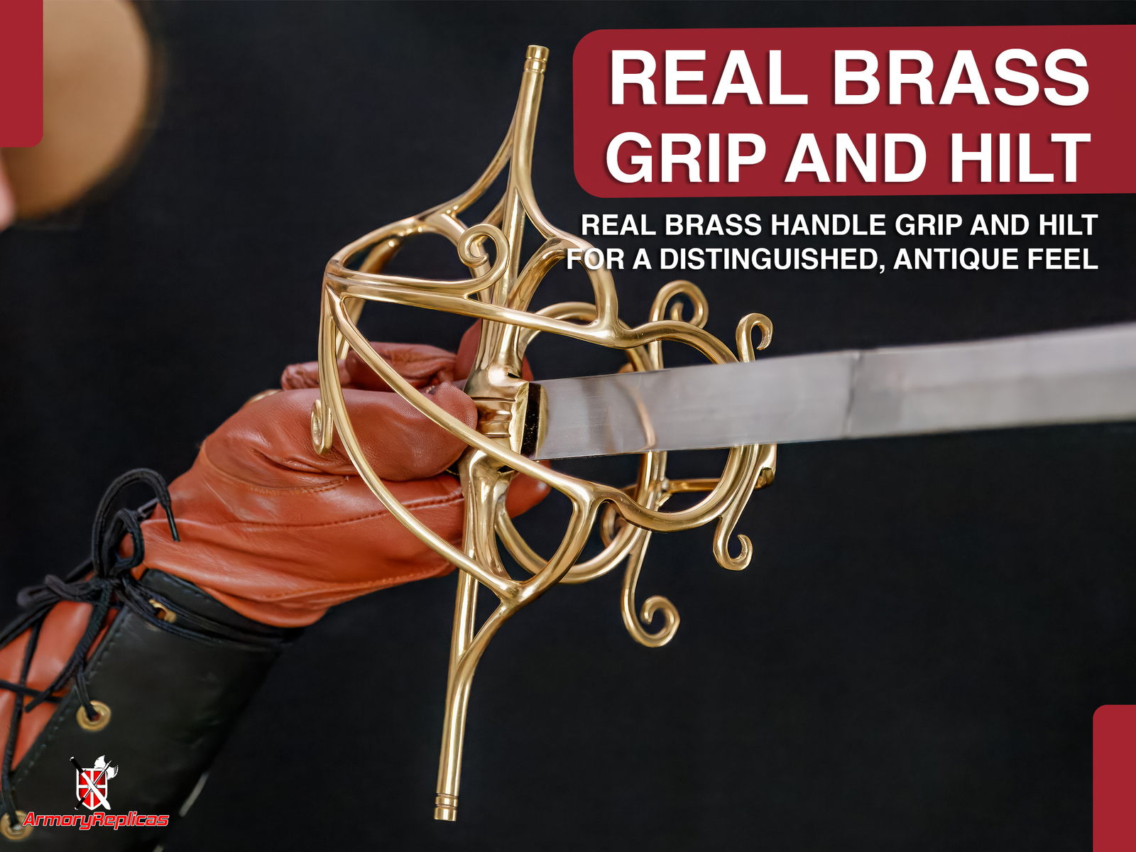 Marvelous Rapier Medieval Viking Battle Ready Sword EN45 Steel Blade, Brass Hilt