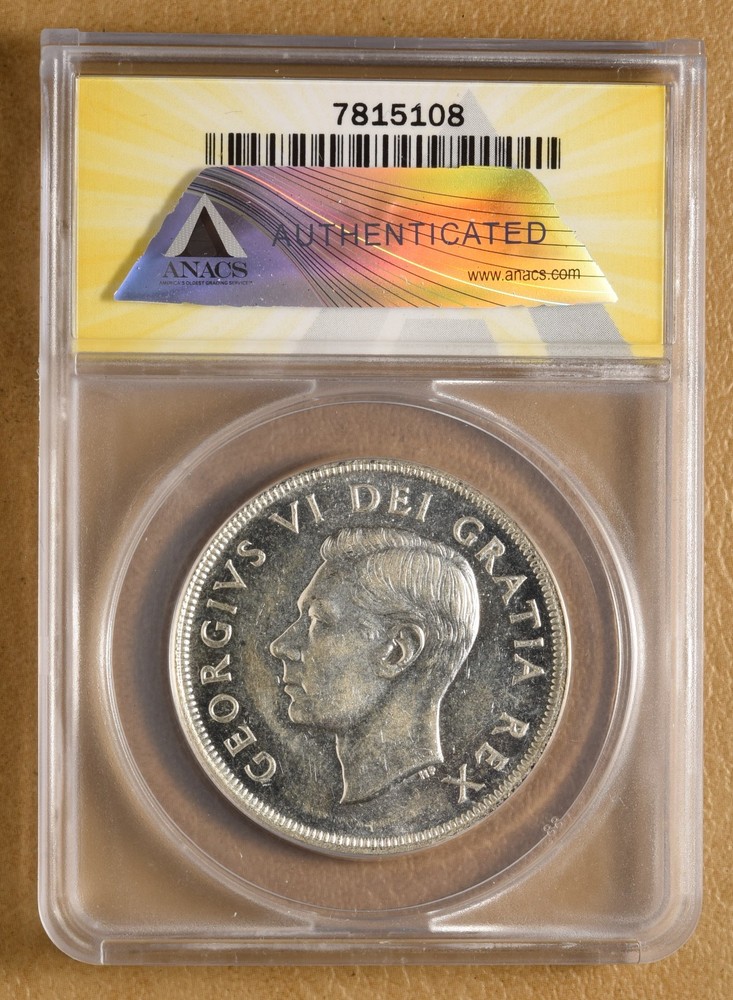 1950 Canada Silver Dollar ANACS MS62