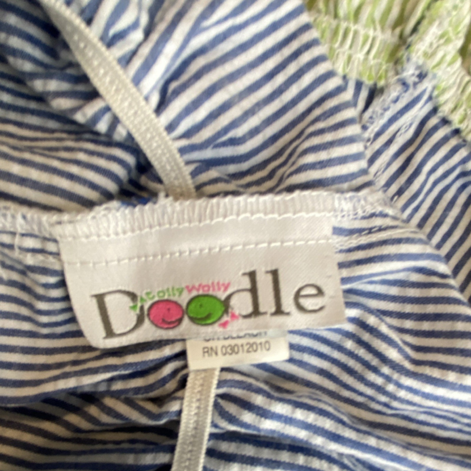 Dolly Wolly Doodle Girls Floral Striped Ruffle Top & Pants Set Blue Size 4t.