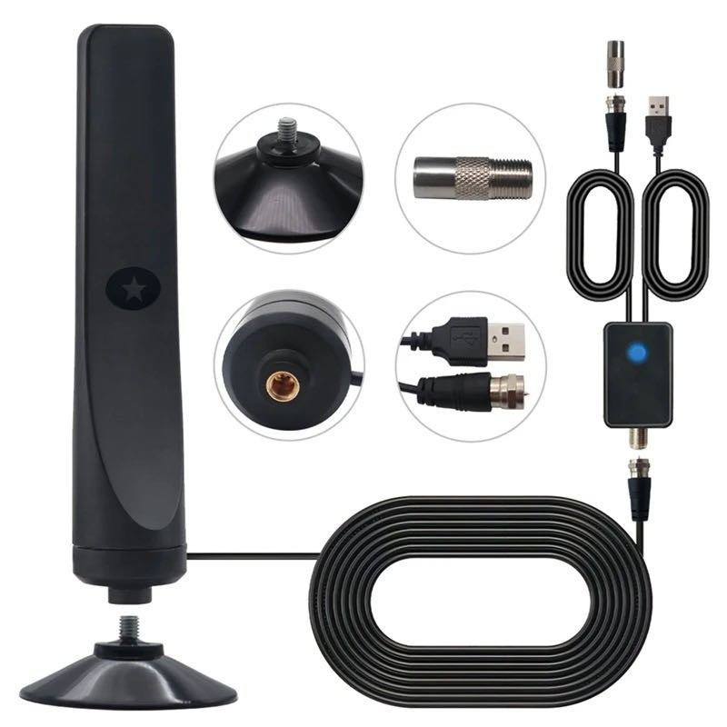 4K Rewave Antena, TV Antenna, Suction Cup TV Antenna Plug Play 3m Cable 2025
