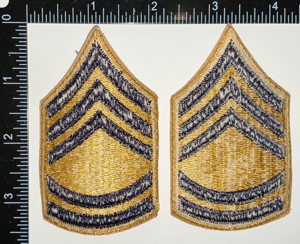 Post WWII Korean War SMALL SIZE Technical Sergeant SGT CHEVRONS PAIR Patches