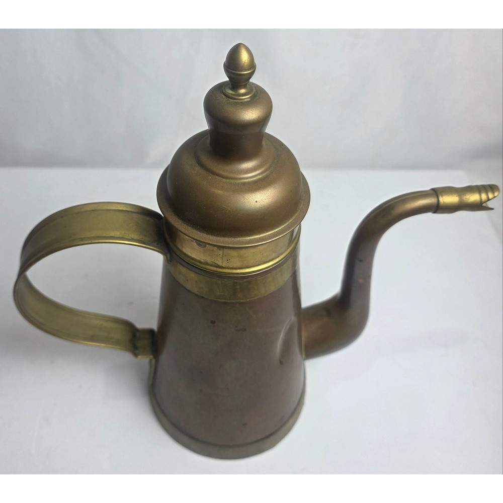 Vintage Middle Eastern solid Brass Dallah Coffee Tea Pot