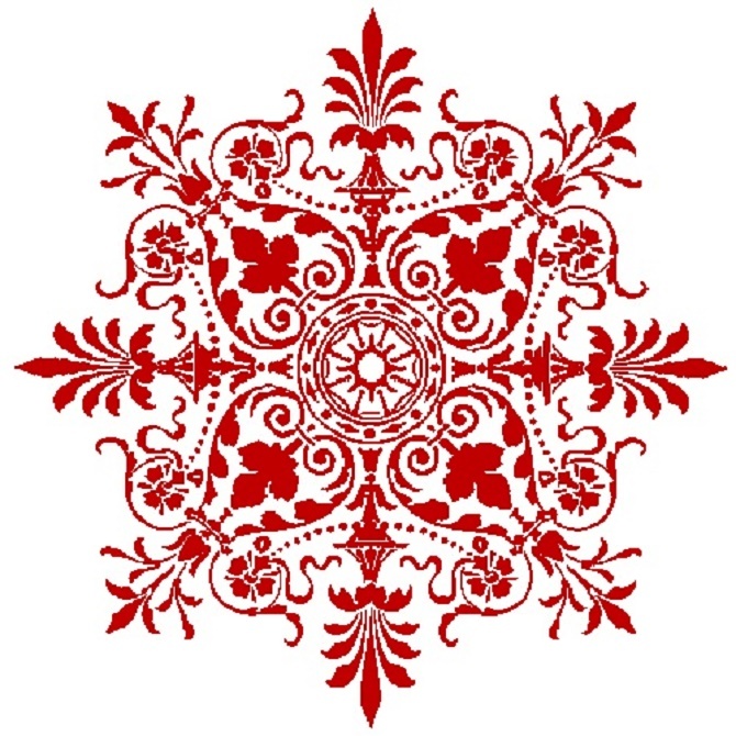 30 Custom Red Victorian Snowflake Personalized Address Labels