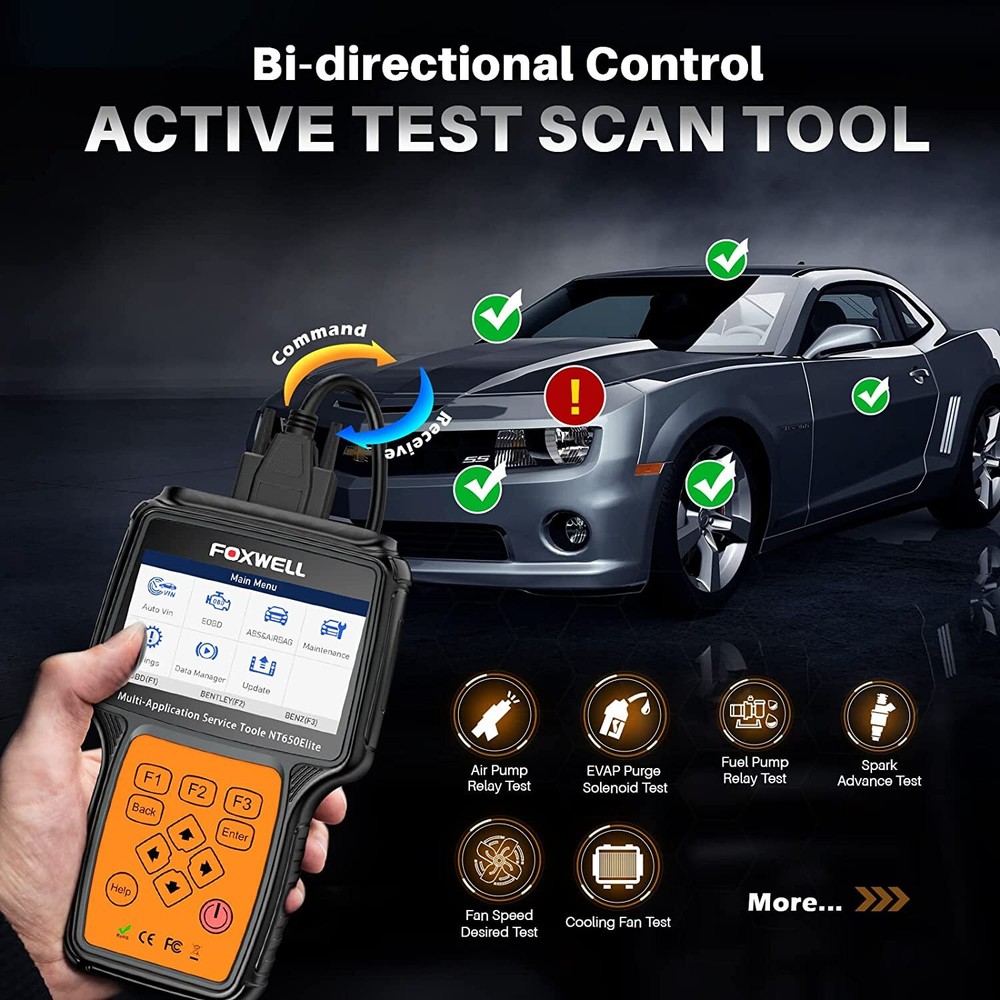 FOXWELL OBD2 Scanner Car ABS SRS Engine Systems Code Reader Bidirectional Test
