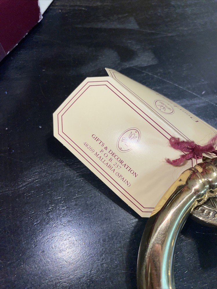 D & G Solid Brass CLADDAGH Doorknocker / CELTIC CROSS Back- Spain - NIB