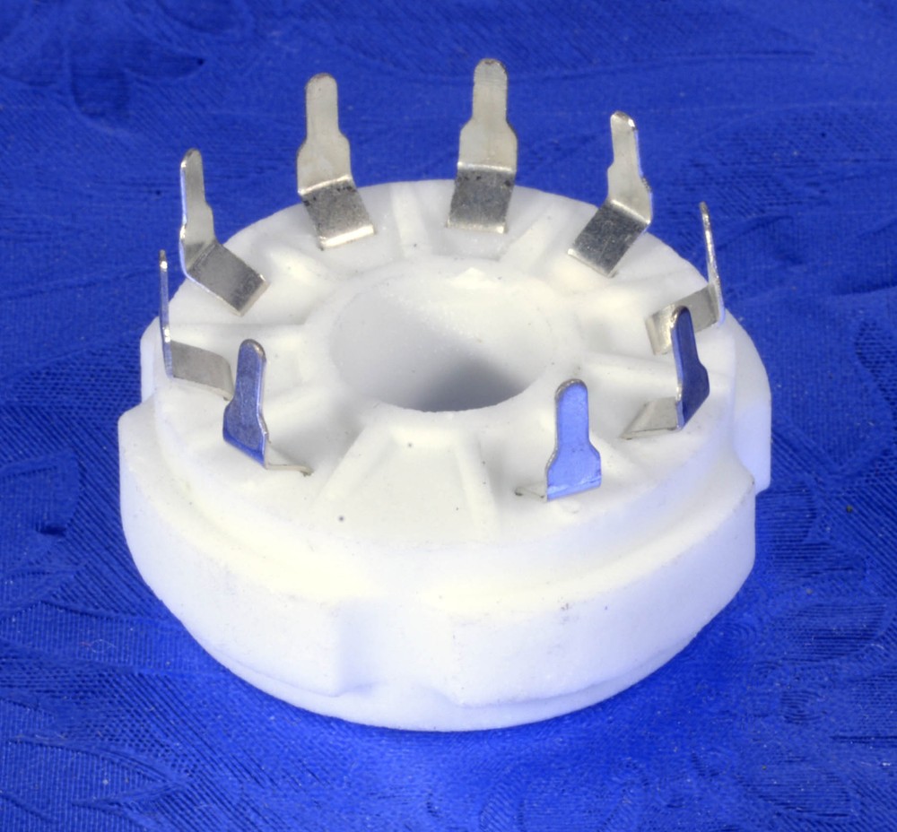 9 Pin PC Mount Ceramic Tube Socket Fits PL519 + Other Transmitting Tubes #92457