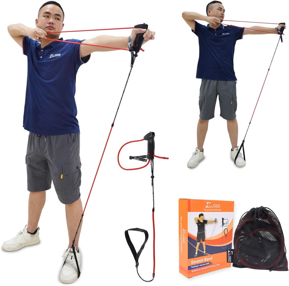 Elong Archery Bow Trainer Draw Training Aid Device Strength Stretch Band Exercis