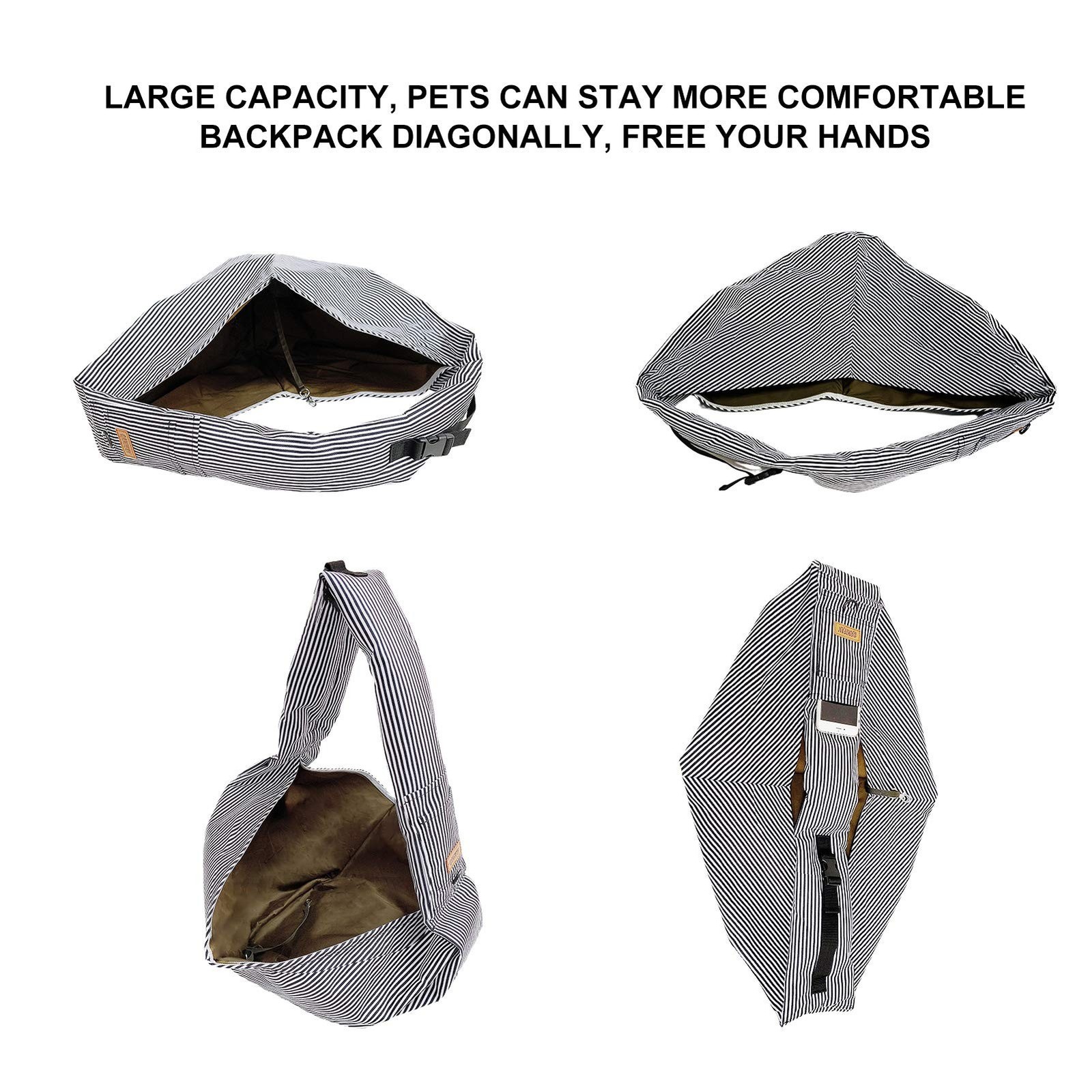 pet Carrier Comfortable pet Sling Backpack for Small Dogs and Puppy Adjustabl...