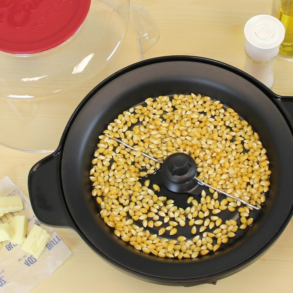 Stir Crazy Hot Oil Popcorn Popper, Popcorn Maker Machine with Large Serving B...