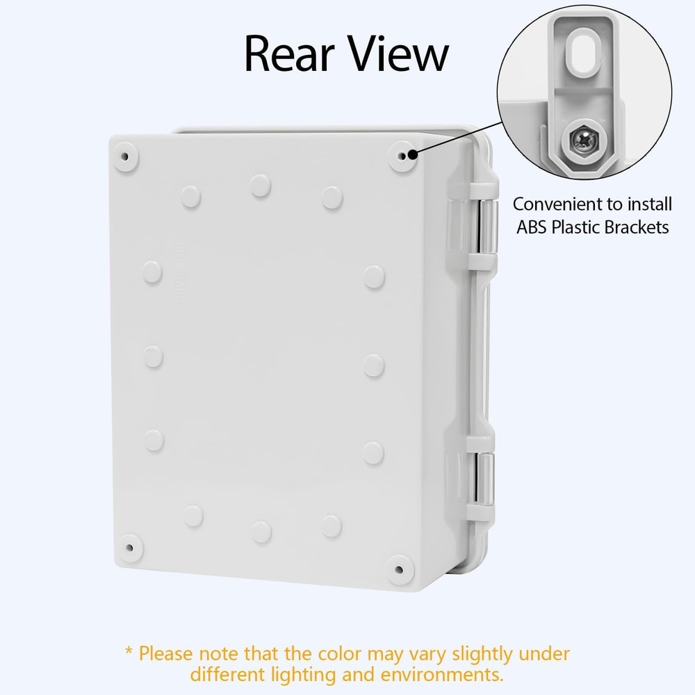 Light Gray Junction Box - Secure ABS Electrical Enclosure (8.7x6.7x4.3in)
