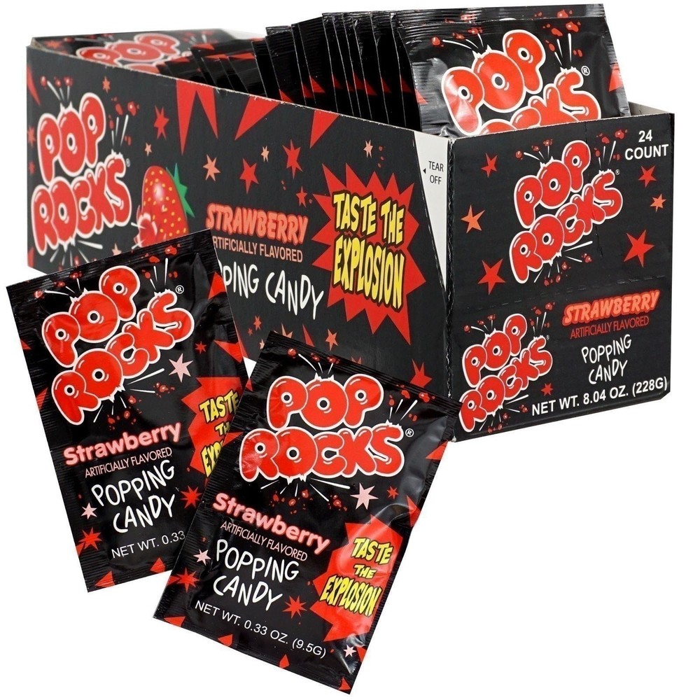 Pop Rocks Strawberry, 24 Pack, Popping Candy, Fun Candy
