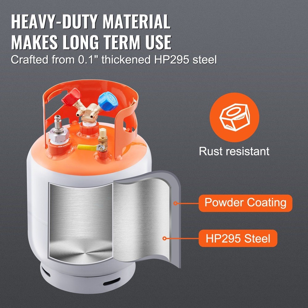 30lb Refrigerant Collection Cylinder with Float Sensor Built-in