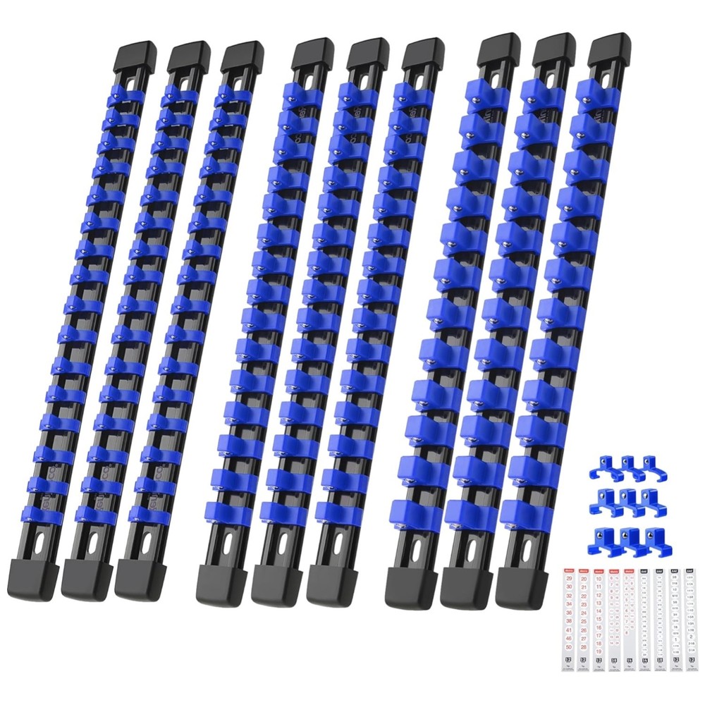 Heavy Duty 9-Piece Socket Organizer Set