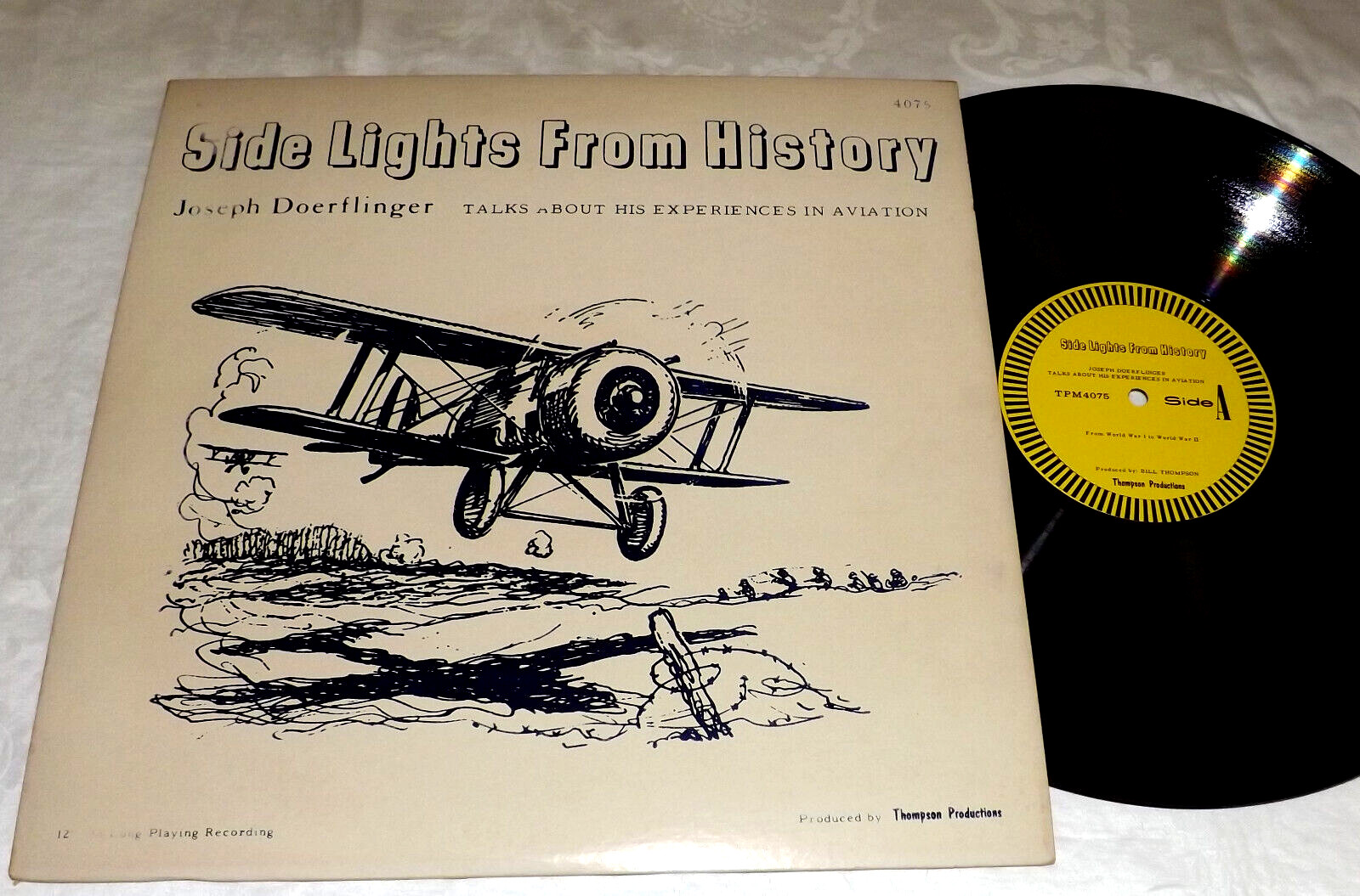 JOSEPH DOERFLINGER - Side Lights From History LP (Thompson) WWI Flying Ace Pilot