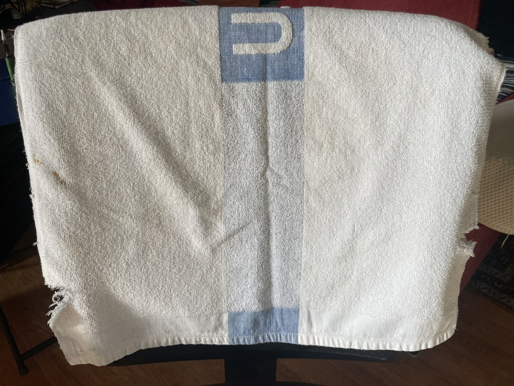 40s 50s U.S.N. WW2 Navy Huck Bath Towel USS sailor USN Vintage 41"x21.5"