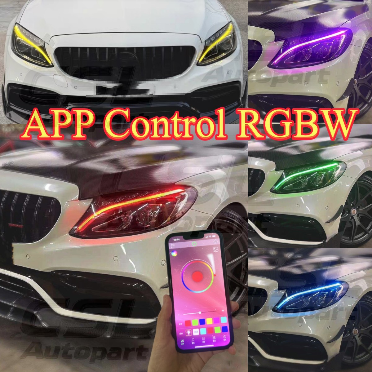 Angel Eye LED Boards DRL RGB For Mercedes C Class C300 C43 W205 LED Headlight