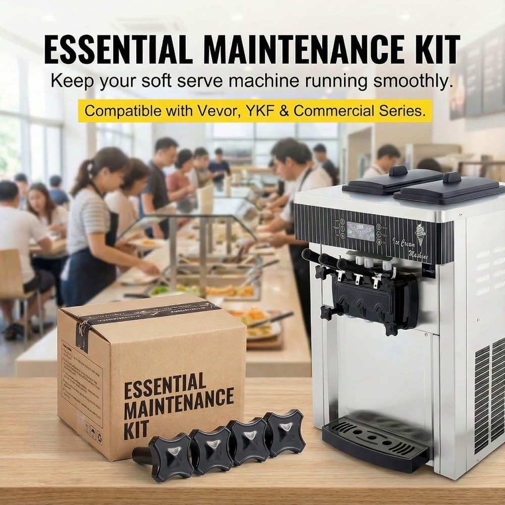 M8 Soft Serve Ice Cream Machine Replacement Parts, 4-Pack Solid-Core Star Shaped