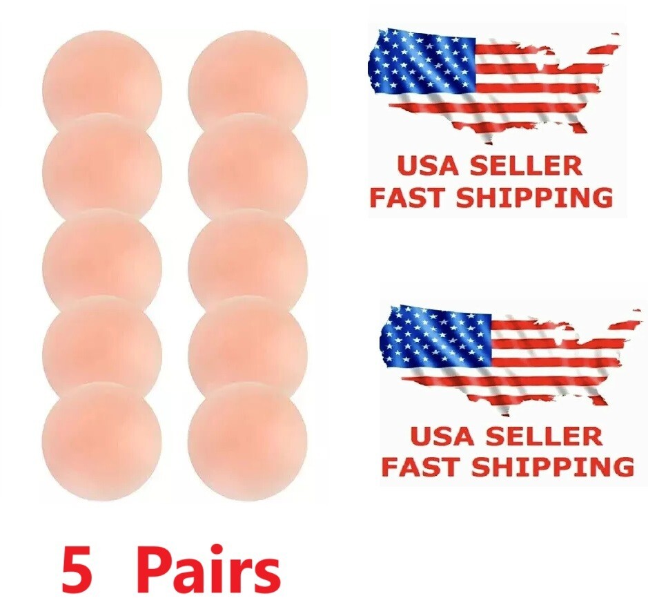 5 Pairs Nippleless Cover Pasties Women Reusable Adhesive Silicone Nipple Round