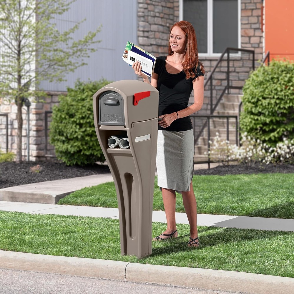 Streamline Mailbox & Post, Weather Resistant, Large Outdoor Mailboxes,