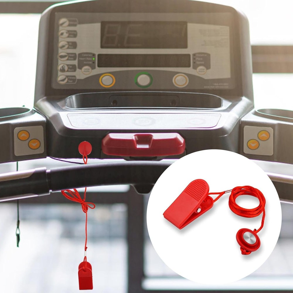 Universal Treadmill Magnetic Lock, Round Safety Key Replacement Medium, red