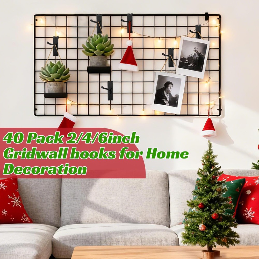 40 PCS Gridwall Hooks 4 Inch Display Hooks For Grid Wall Panel Retail Shop