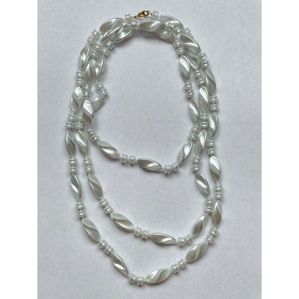 Amazing White Vintage Long Necklace
