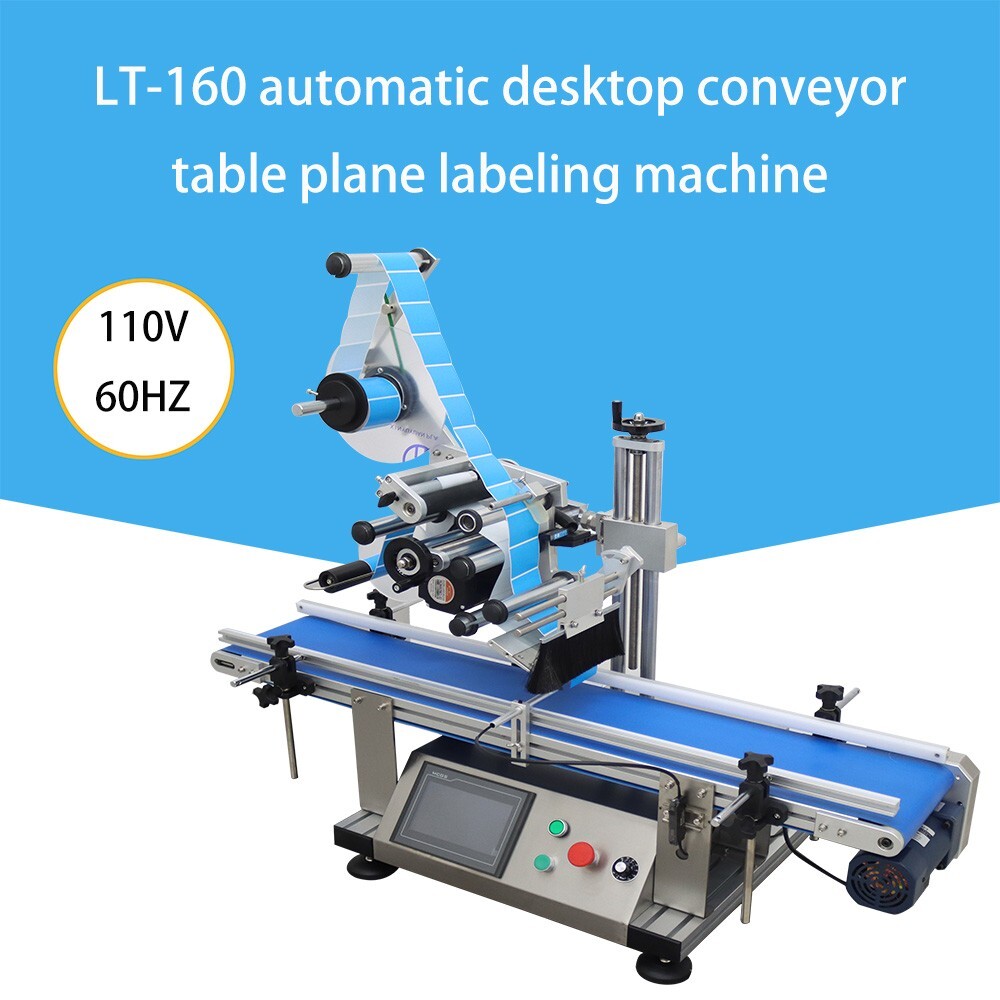 Commercial Label Applicator Auto Desktop Conveyor Table Plane Labeling Machine