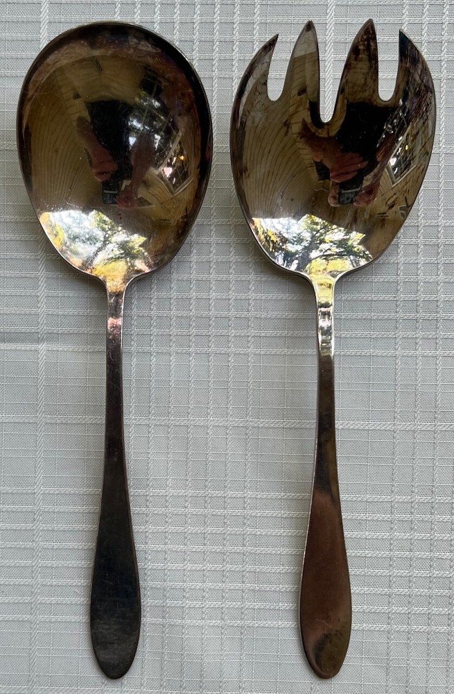 Reed & Barton Silverplate Epicure Salad Serving Set Spoon and Fork