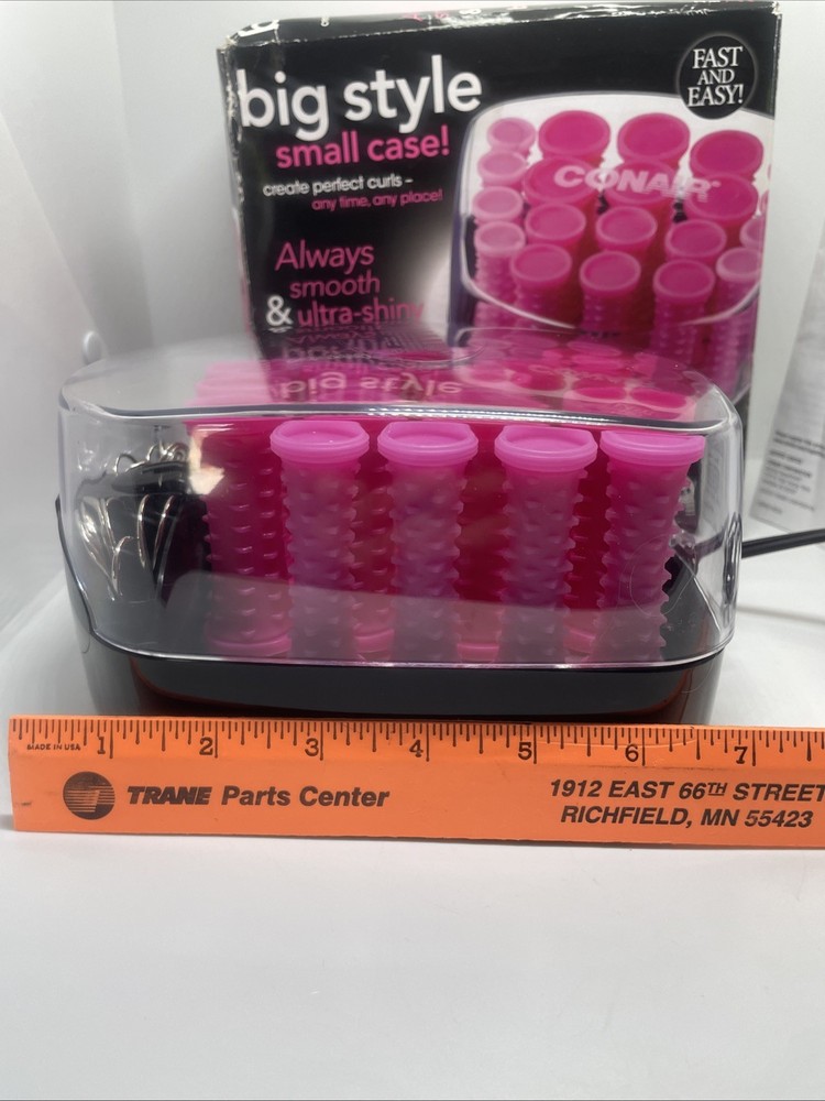 2016 Conair 20 Multi-Sized Rollers Big Style Small Case Pink Curlers