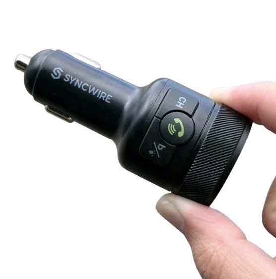 Syncwire Bluetooth 5.4 FM Transmitter For Car 38W PD & QC 3.0 Dual USB Black.