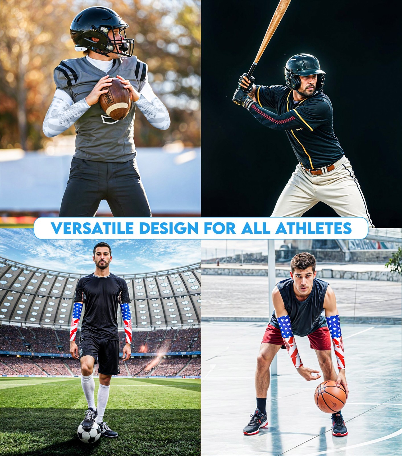 Exxact Sports Compression Arm Sleeves – 2 Pairs for Basketball, Football, Riding